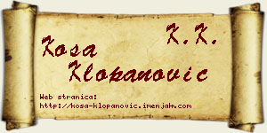 Kosa Klopanović vizit kartica